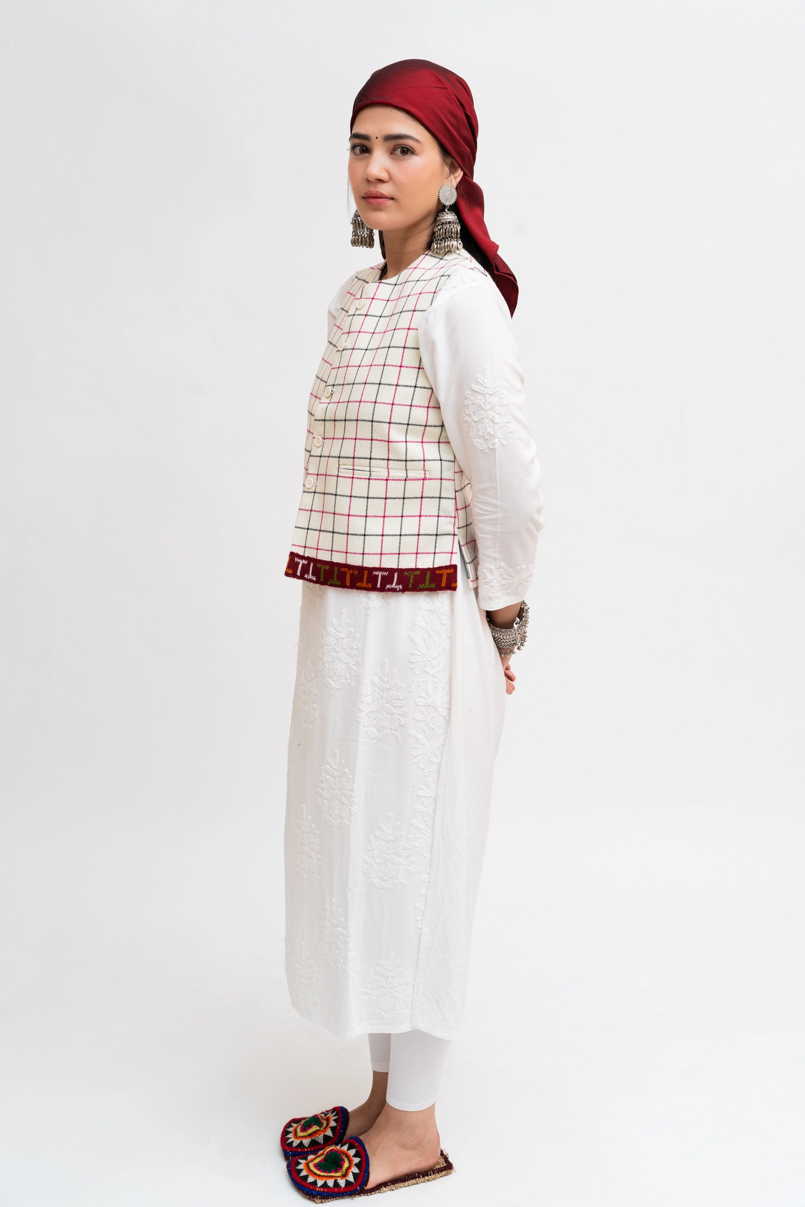 Kullu Border Check Jacket - Image 3