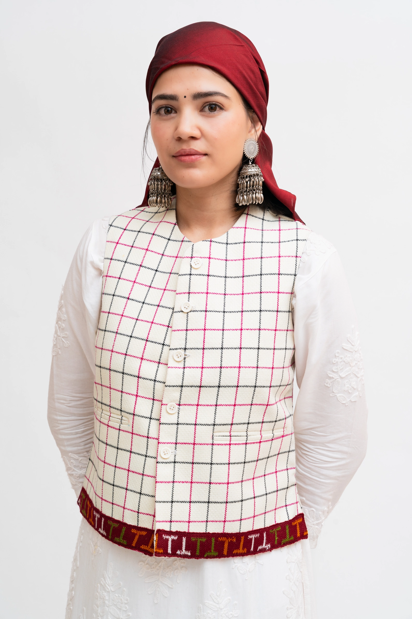 Kullu Border Check Jacket - Image 4
