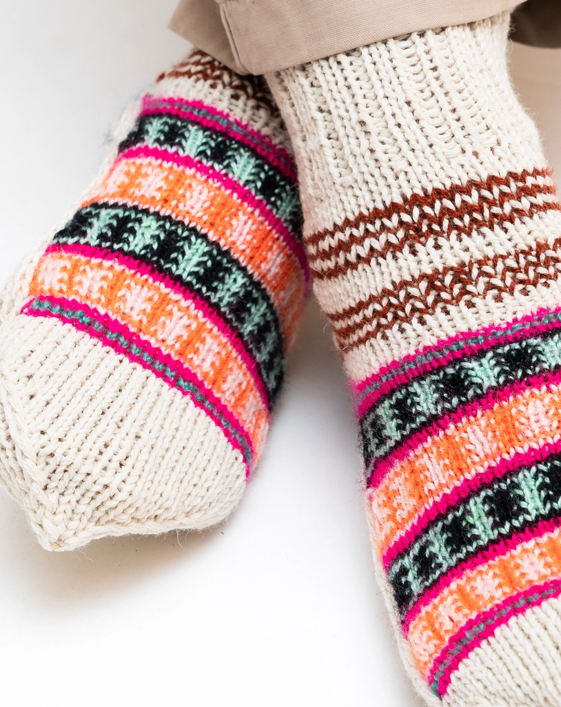 Merino Wool Multicoloured Socks (Free size) - Image 4