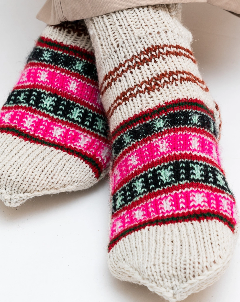 Merino Wool Multicoloured Socks (Free size) - Image 2