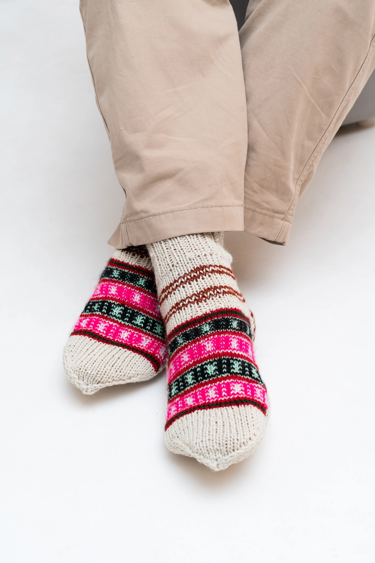 Merino Wool Multicoloured Socks (Free size)