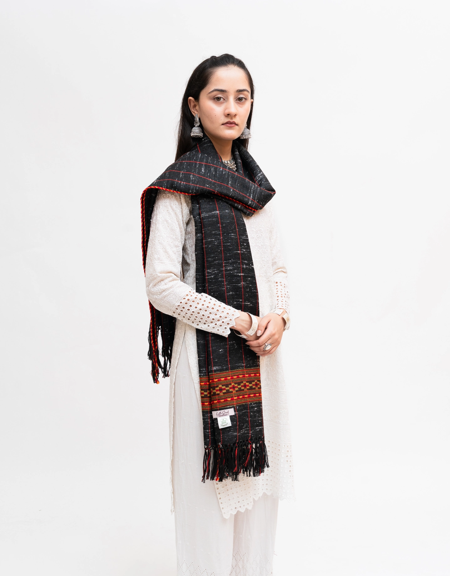 Single Patti Design Stole With Angora Slub - Image 3