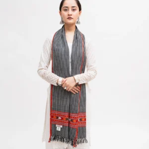 Single Patti Kingri Stole With Stripes