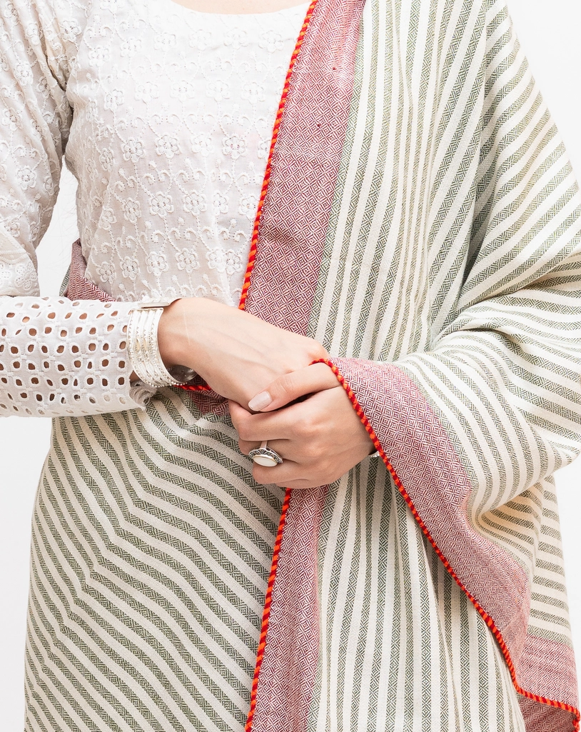 Single Patti Kingri Stole with Angora Slub - Image 2