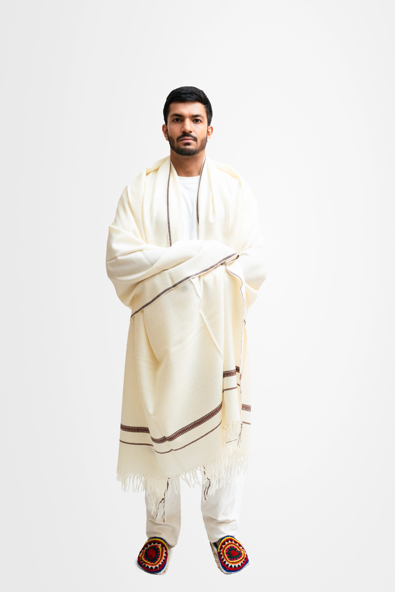 Pure Wool Men Shawl With Kani - Image 4