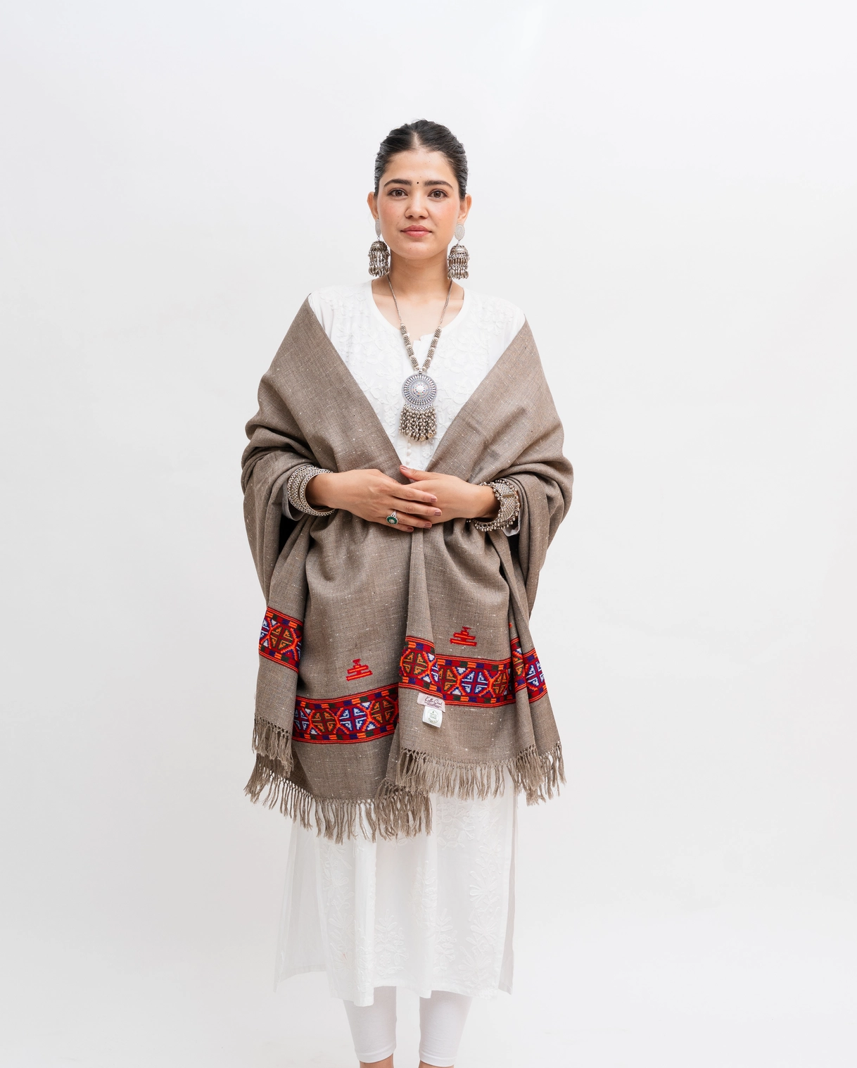 Single Palla Typical Kinnauri Design Shawl