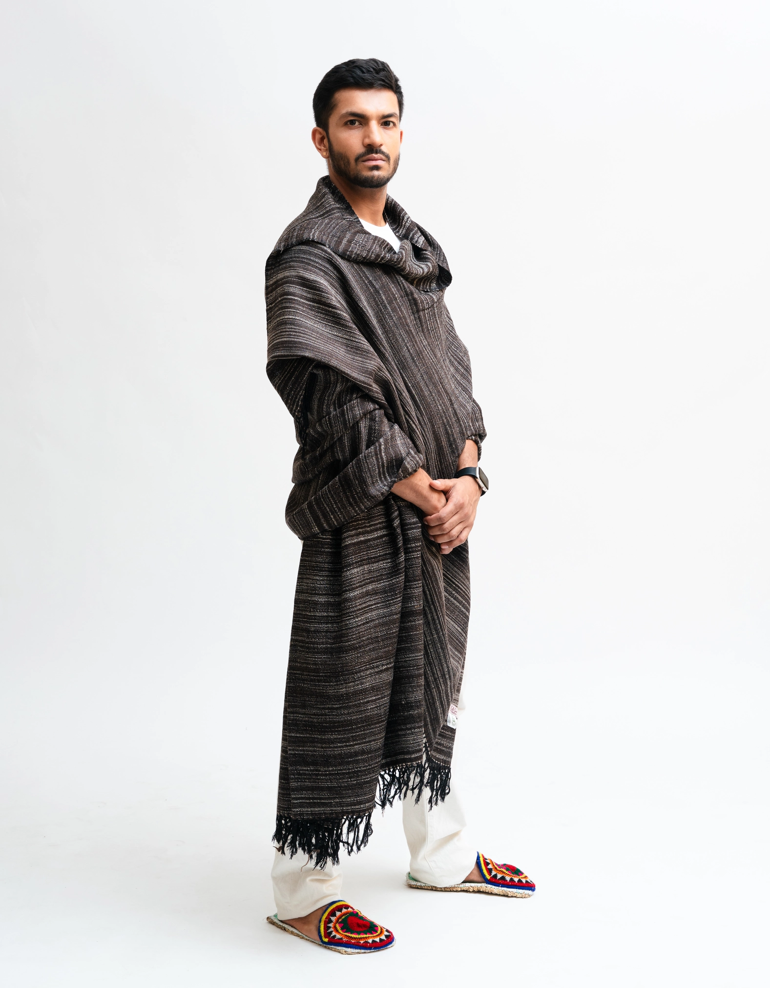 Yakwool Stripes Men Shawl - Image 8