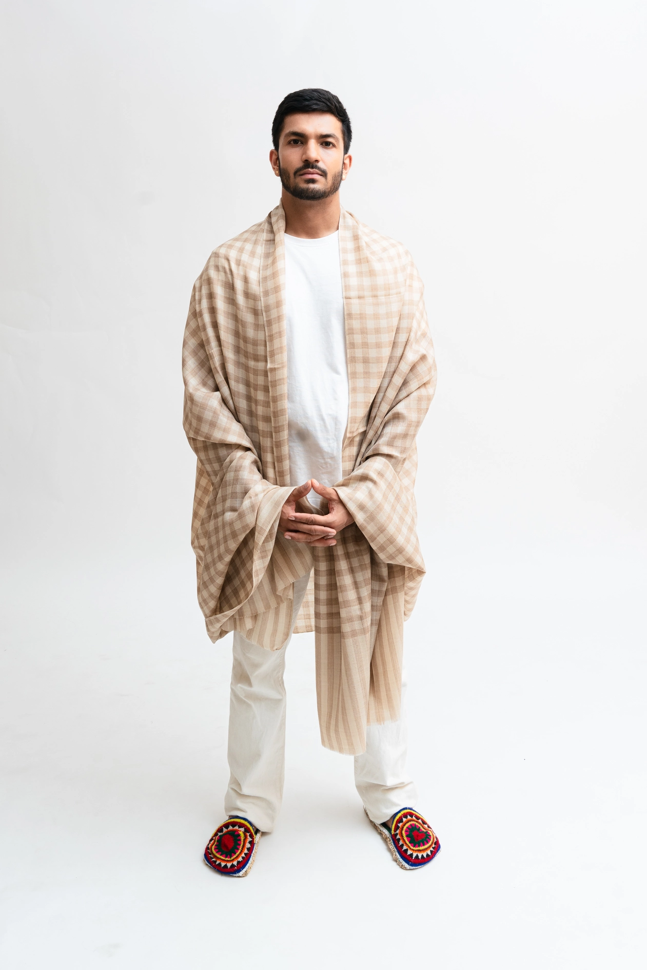 Yakwool Stripes Men Shawl (Check Style) - Image 10