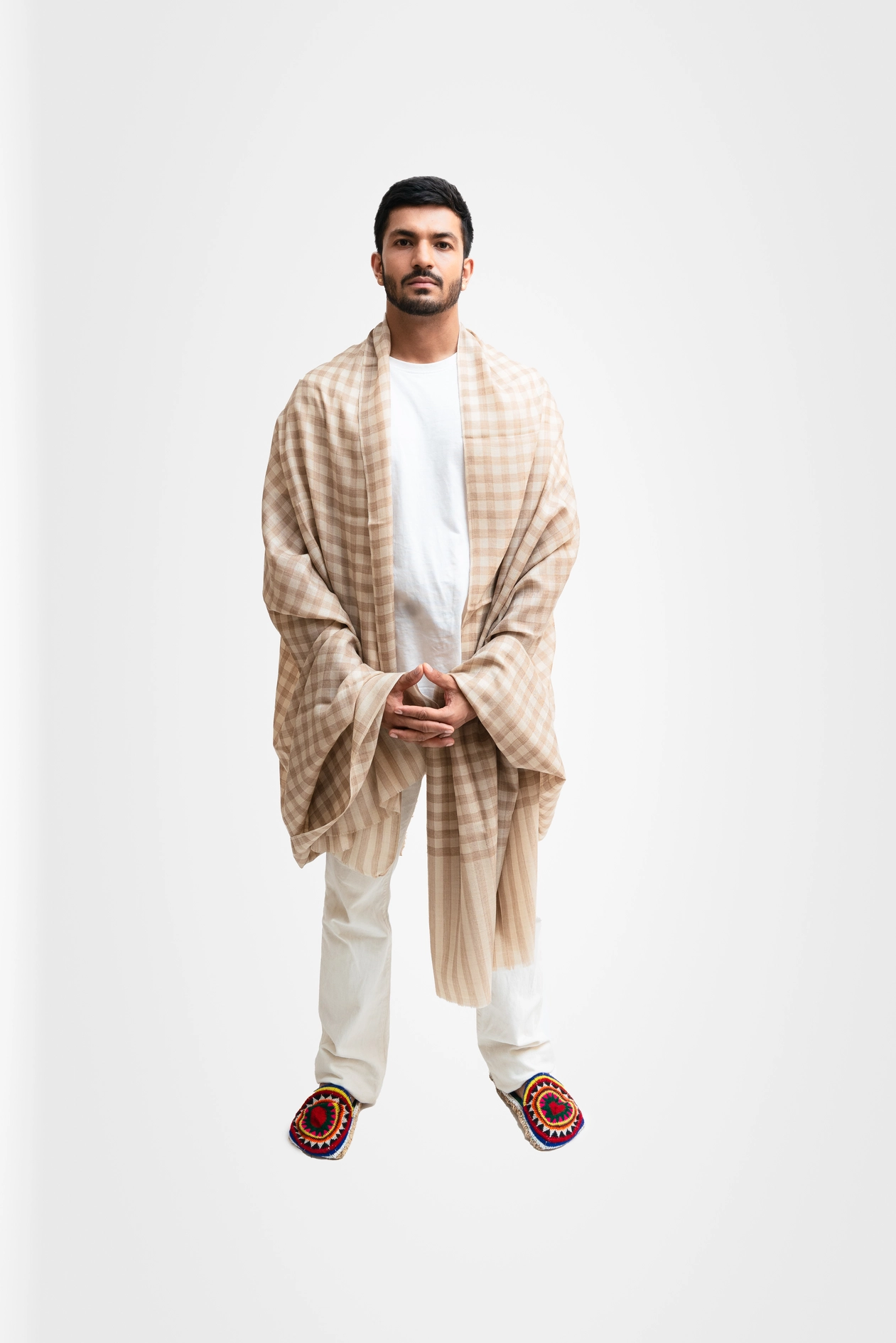 Yakwool Stripes Men Shawl (Check Style) - Image 11