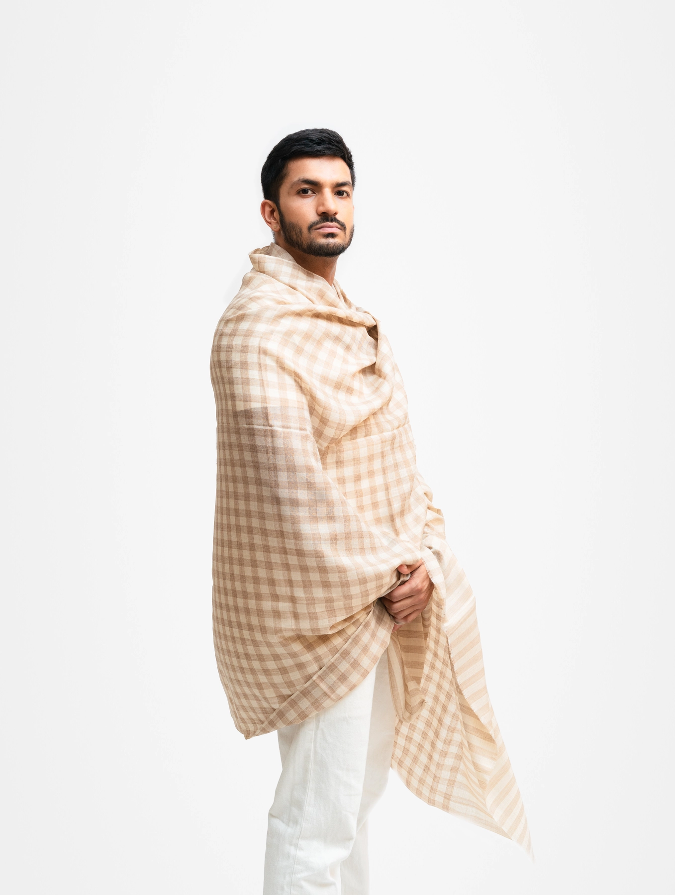 Yakwool Stripes Men Shawl (Check Style) - Image 12