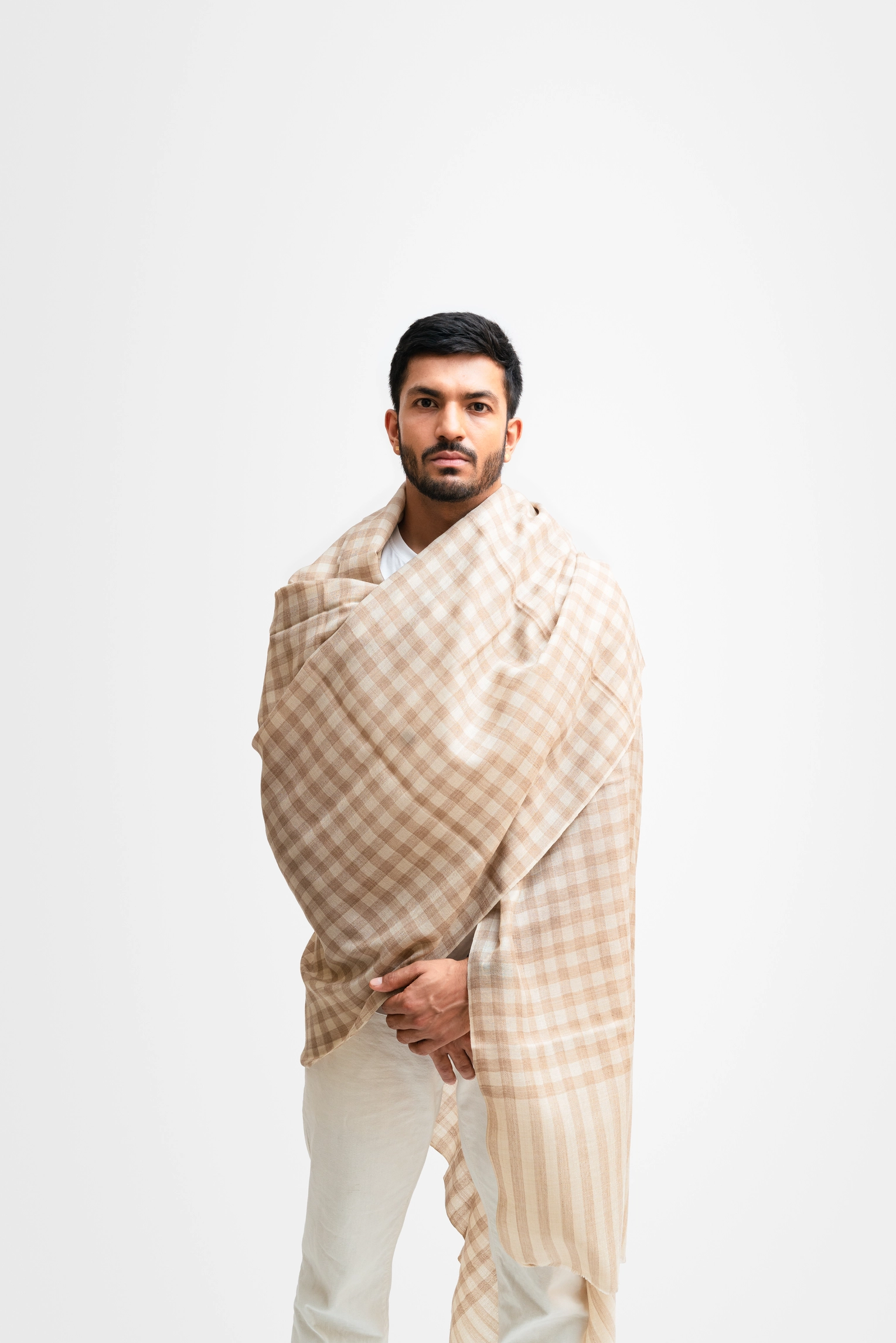 Yakwool Stripes Men Shawl (Check Style) - Image 13